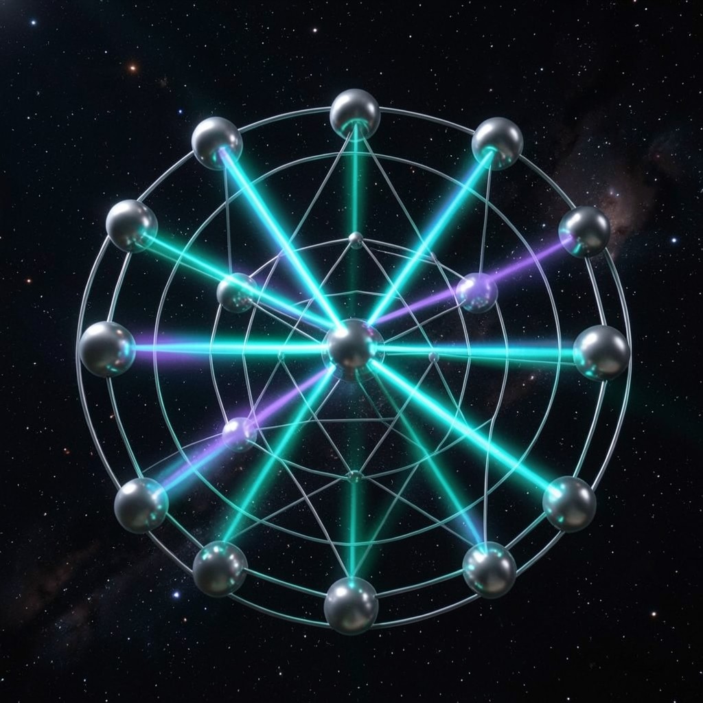 Distributed consensus network synchronization visualization with orbiting nodes